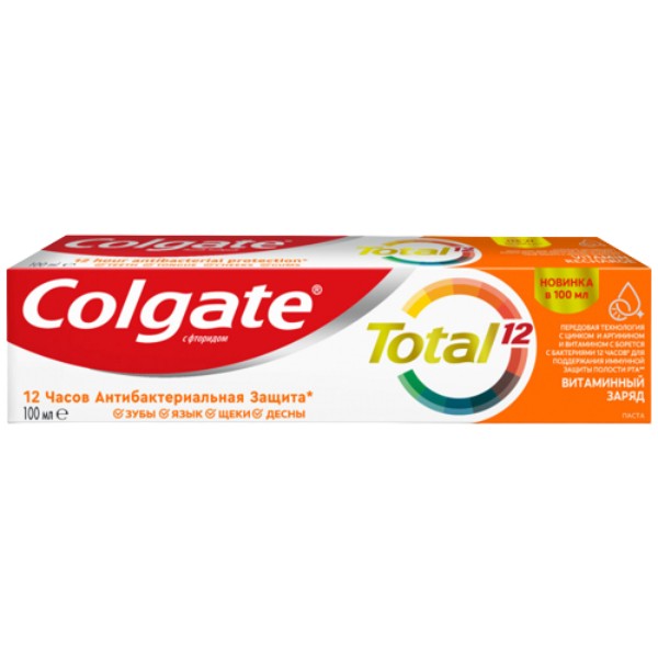 Toothpaste "Colgate" Total 12 Vitamin charge antibacterial 100ml