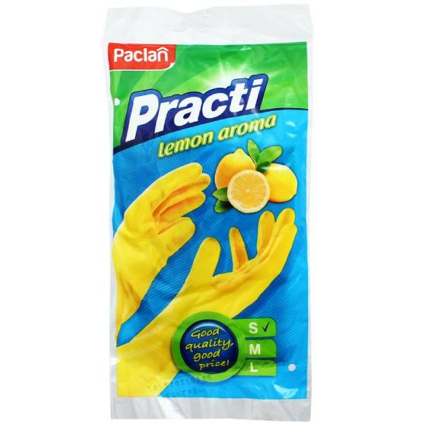 Glove "Palcan Practi" rubber lemon smell S size