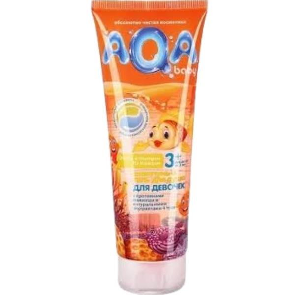 Shampoo and shower gel “AQA Baby Kids” for girls with proteins 250ml