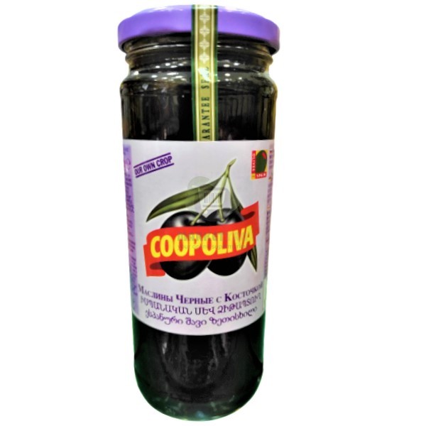 Olives "Coopoliva" black with stone 450g