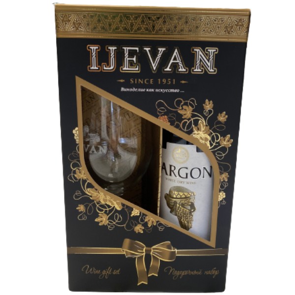 Wine "Ijevan" Sargon white dry + glass 12% 0.75l