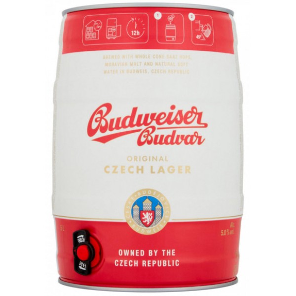 Beer "Budweiser" tin container 5l