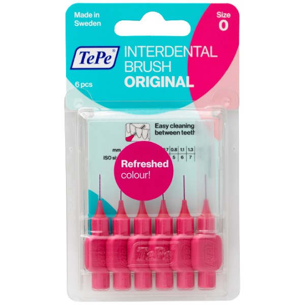 Interdental brushes "TePe" Original size 0 0.4mm pink 6pcs