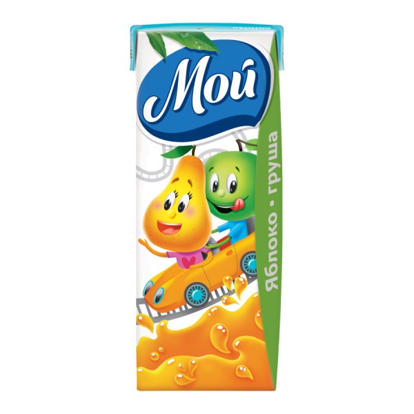 Natural juice "Moy" with apple and pear flavor 0.2 l