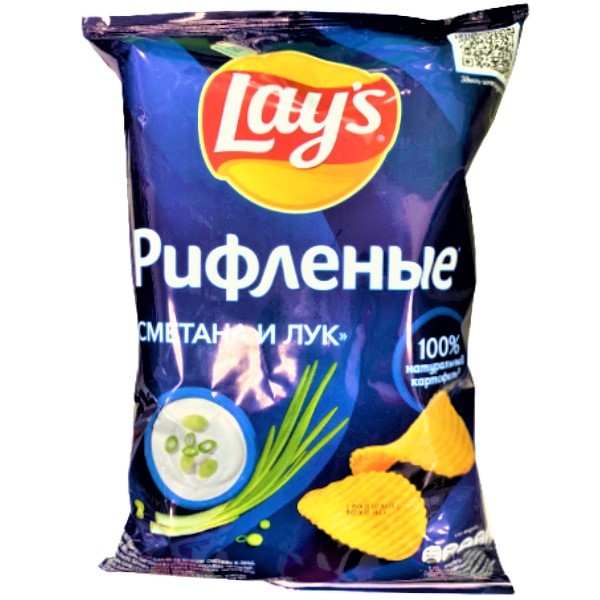 Чипсы "Lay's" рифленые сметана лук 140г