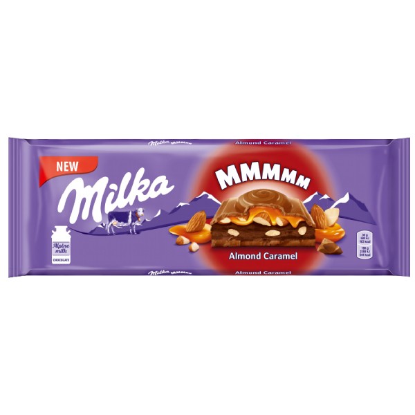 Chocolate "Milka" with almond filling and pieces of caramelized salted almonds 300g