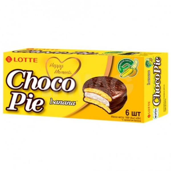 Cookies Lotte "Chocolate Pie" banana 168g 6 pcs