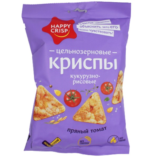 Chips "Happy Crisp" whole grain corn-rice with spicy tomato flavor 50g