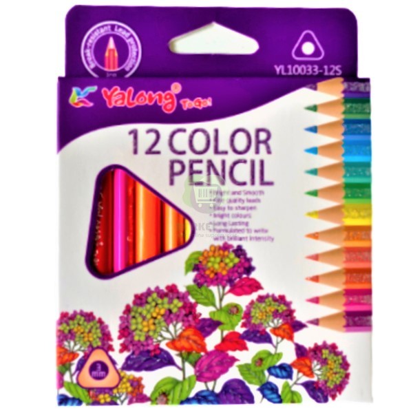Карандаши цветные "Yalong" фиолетовый 12 цветов