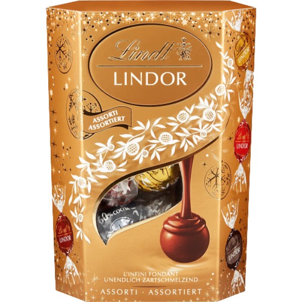 Շոկոլադե կոնֆետների հավաքածու «Lindt» Lindor կոնֆետների տեսականի հալվող միջուկով 200գ