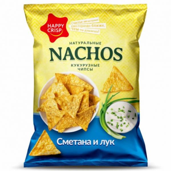 Chips product "Nachos" with sour cream and onion flavor 75gr