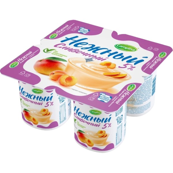 Yoghurt "Nezhniy" creamy 5% with apricot and mango juice 100g