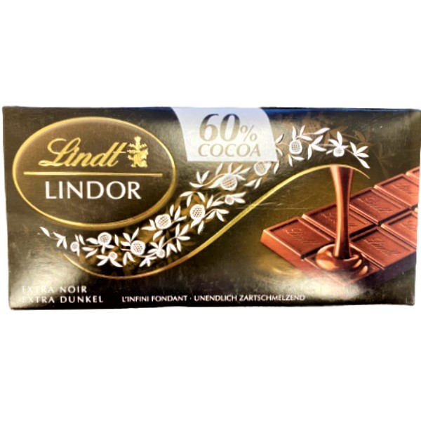 Шоколадная плитка "Lindt" Lindor экстра темный100г