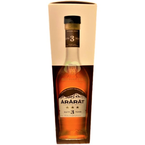 Cognac "Ararat" 3 years aging 40% in a box 0.5l