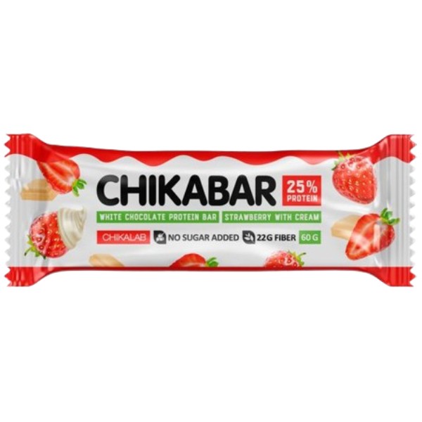 Bar "ChikaLab" protein glazed strawberry with cream 60g