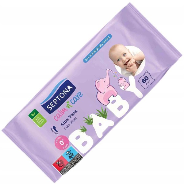 Wet wipes for children “Septona” aloe 60pcs