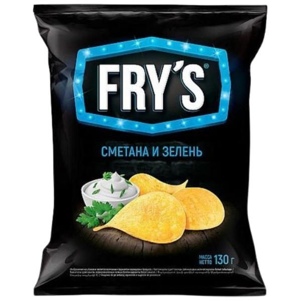 Chips potato "Fry's" sour cream greens 130g