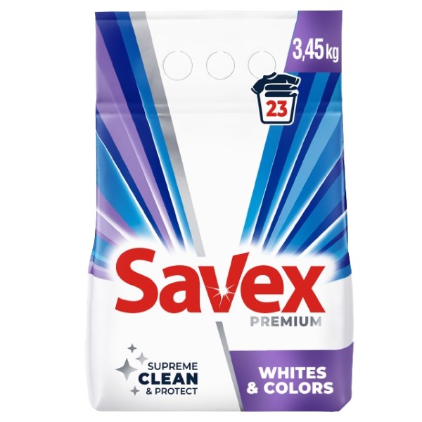 Washing powder "Savex" Premium Whites&Colors 3.45kg