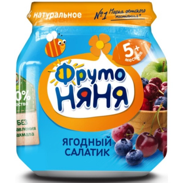 Детское пюре "ФрутоНяня" со вкусом черники 100г