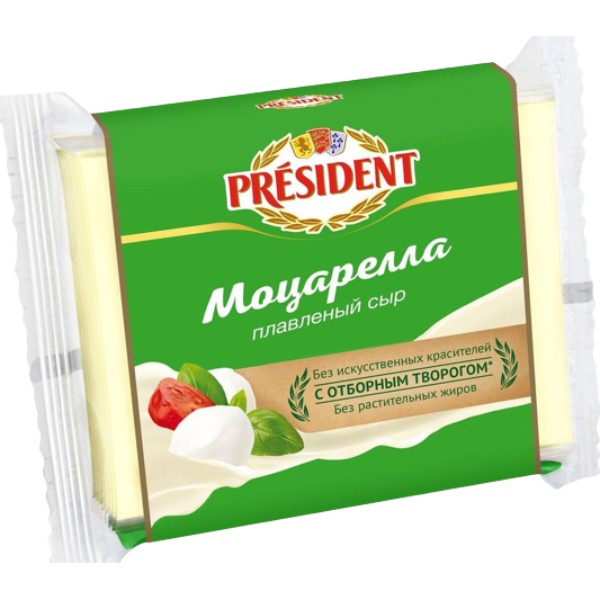 Processed cheese "President" mozzarella 8pcs 150g