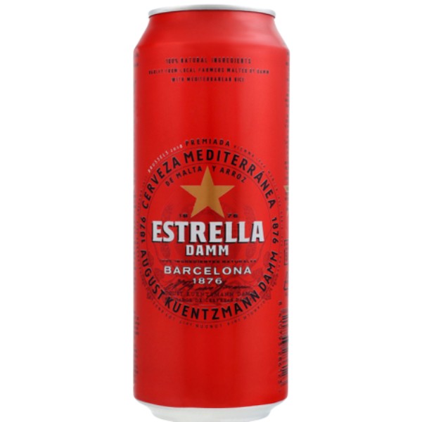Пиво "Estrella Damm" 4.6% ж/б 0.5л