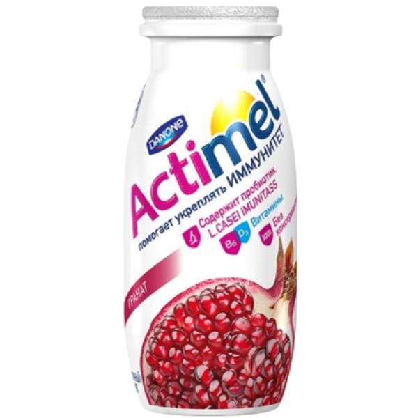 Напиток кисломолочный "Actimel" 1.5% гранат 100мл