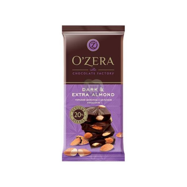 Шоколадная плитка "O'zera" с горьким миндалем 90 г