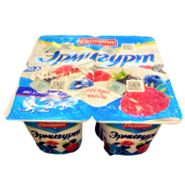Yogurt product "Ehrmann" Ermigurt milky strawberry wild strawberry 3.2% 95g