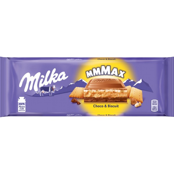 Chocolate bar "Milka" milky with biscuits 300g