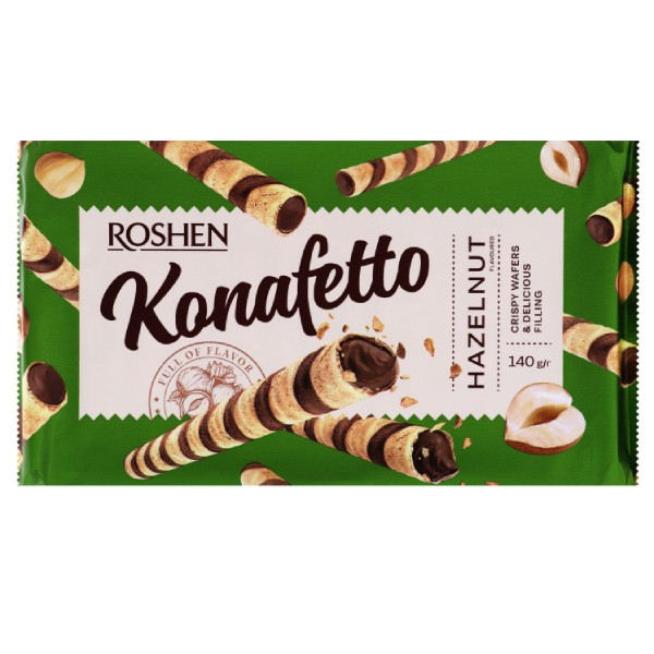 Вафельный рулет "Konafetto Roshen" с фундуком 140г