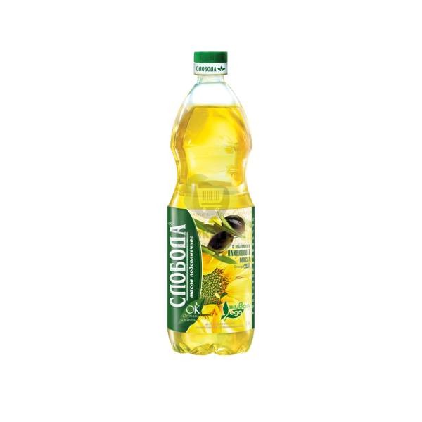 Sunflower oil with olive admixture "Slaboda" deodorized 1 liter.