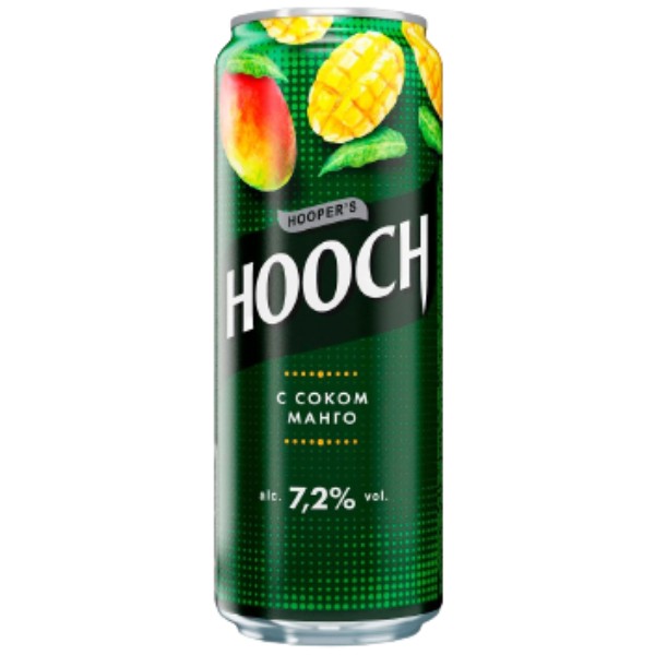 Drink "Hooch" carbonated low alcohol 7.2% with mango flavor 0.45l