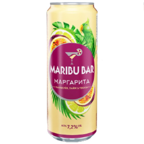Ըմպելիք «Maribu Bar» Մարգարիտա գազավորված թույլ ալկոհոլային 7.2% թ/տ 0.45լ