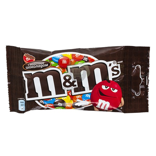 Dragee "M&Ms" with milk chocolate 45 gr