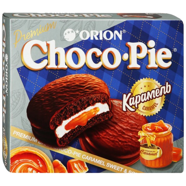 Печенье "Orion" Choco Pie Premium черный шоколад карамель 360г