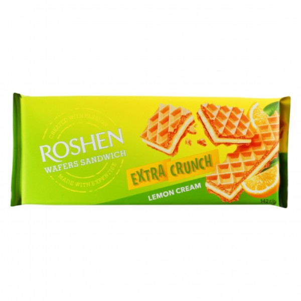 Chocolate wafer "Roshen" with lemon flavor 142g