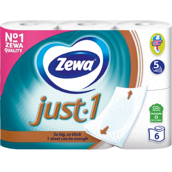 Toilet paper "Zewa" Just 1 five-layer 6pcs