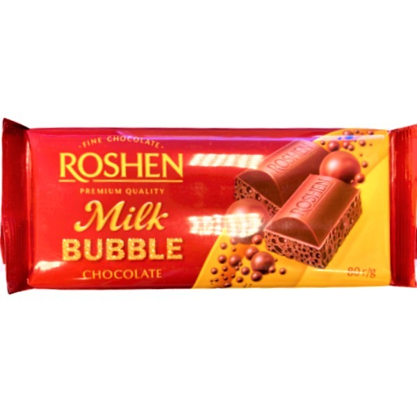 Շոկոլադե սալիկ «Roshen» Բաբլ կաթնային ծակոտկեն 80գ