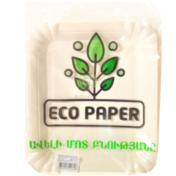 Бумажные тарелки "Eco Paper" одноразовые 17*20см 6шт