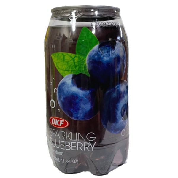 Carbonated drink "OKF" with blueberry flavor in plastic container 350ml