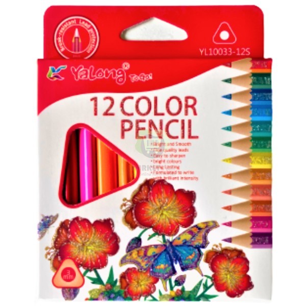 Карандаши цветные "Yalong" красный 12 цветов