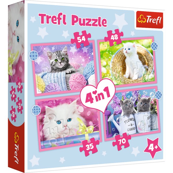 Puzzle "Trefl" Funny cats / Fireman Sam 35-48-54-70 pieces