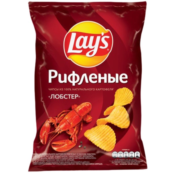 Чипсы "Lays" рифленые лобстер 140г