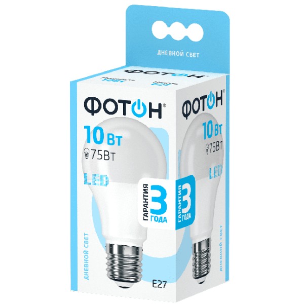 Bulb "Photon" LED daylight A60 E27 10W 4000 1pcs