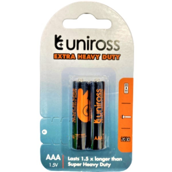 Batteries "Uniross" Extra Heavy Duty AAA 1.5V 2pcs