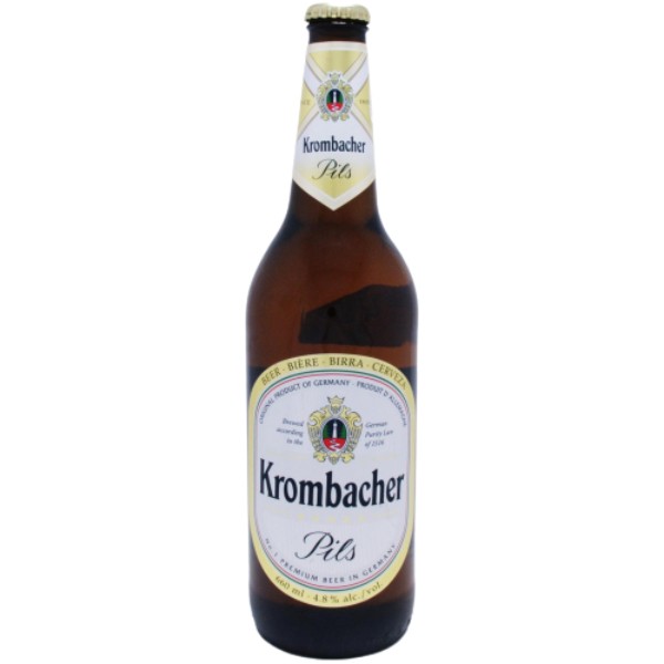 Пиво "Krombacher" Pils 4.8% с/б 0.66л