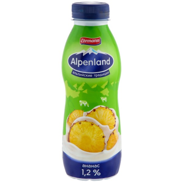 Յոգուրտային ըմպելիք «Alpenland» արքայախնձոր 1.2% 420գ