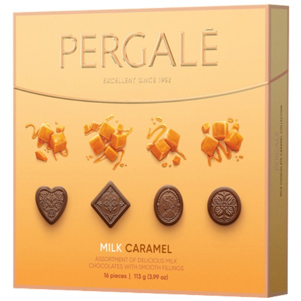 Chocolate candies set "Pergale" milk chocolate with caramel 113g