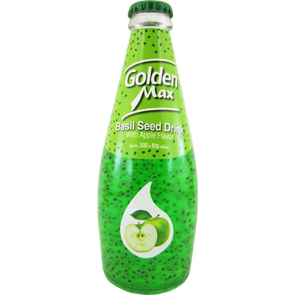 Natural carbonated juice "Golden Max" with apple flavor and chia seeds 300ml