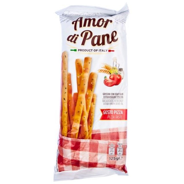 Хлебцы гриссини "Amor Di Pane" со вкусом пиццы 125г